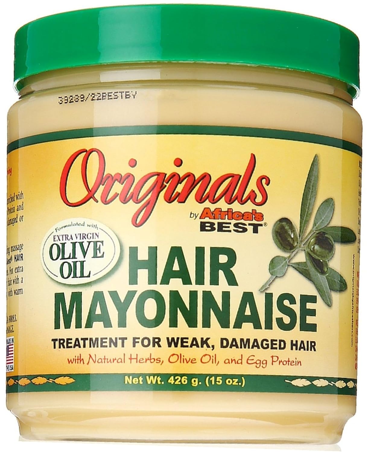 Organic Hair Mayonnaise with Olive Oil